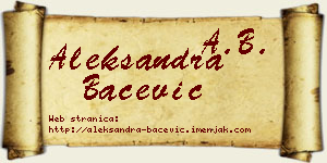 Aleksandra Bačević vizit kartica